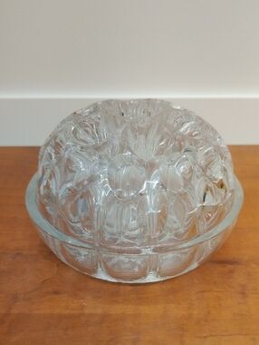 Vintage Reims Glass Flower Frog Made In France. About 5" Diameter
